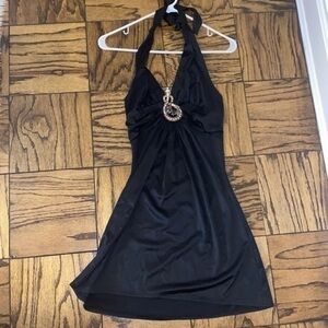 Hot open back gold snake summer elegant sexy black top elongated